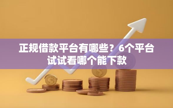 正规借款平台有哪些？6个平台试试看哪个能下款