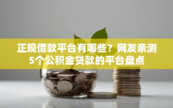 正规借款平台有哪些？网友亲测5个公积金贷款的平台盘点