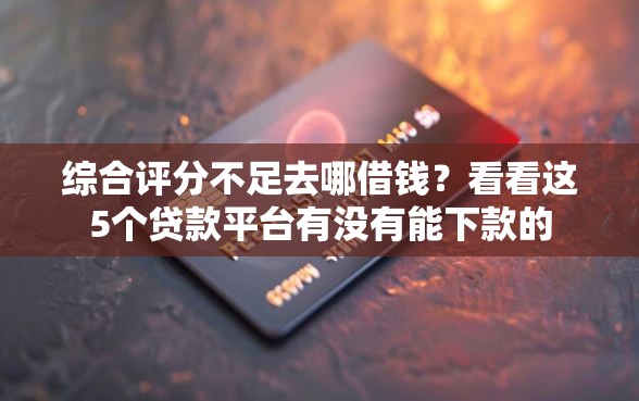 综合评分不足去哪借钱？看看这5个贷款平台有没有能下款的