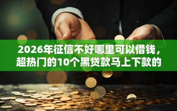 2026年征信不好哪里可以借钱，超热门的10个黑贷款马上下款的口子推荐