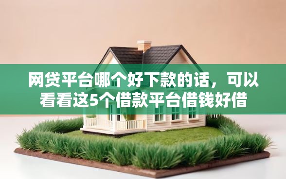 网贷平台哪个好下款的话，可以看看这5个借款平台借钱好借