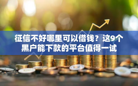 征信不好哪里可以借钱？这9个黑户能下款的平台值得一试