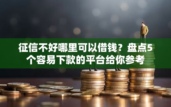 征信不好哪里可以借钱？盘点5个容易下款的平台给你参考