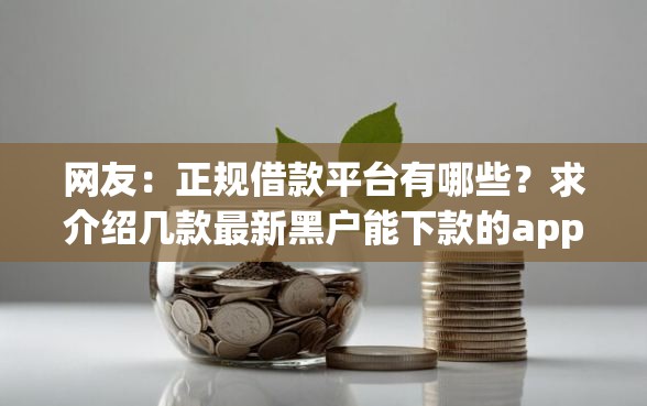 网友：正规借款平台有哪些？求介绍几款最新黑户能下款的app口子