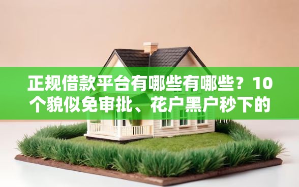 正规借款平台有哪些有哪些？10个貌似免审批、花户黑户秒下的口子合集