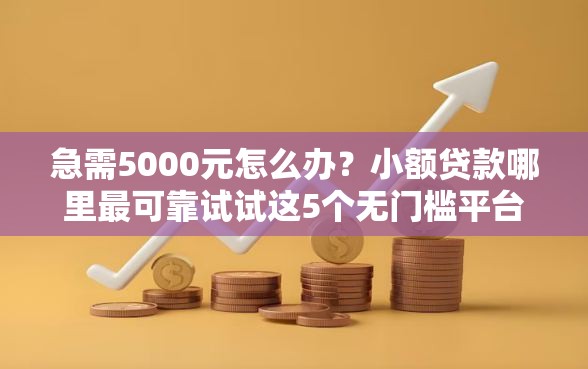急需5000元怎么办？小额贷款哪里最可靠试试这5个无门槛平台