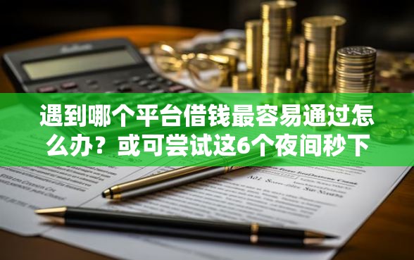 遇到哪个平台借钱最容易通过怎么办？或可尝试这6个夜间秒下款的高炮口子