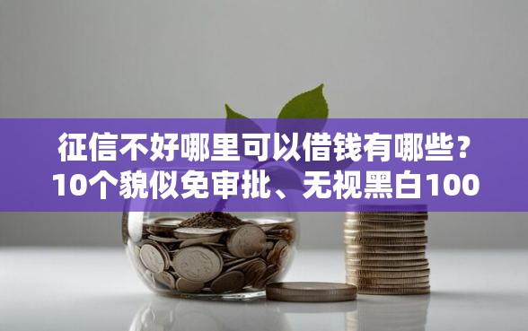 征信不好哪里可以借钱有哪些？10个貌似免审批、无视黑白100%秒下网贷合集