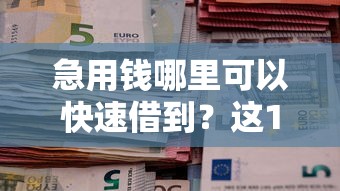 急用钱哪里可以快速借到？这10个黑户成功获取大额贷款的口子值得一试