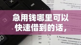 急用钱哪里可以快速借到的话，可以看看这6个2025黑户借款必下口子