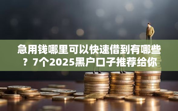 急用钱哪里可以快速借到有哪些？7个2025黑户口子推荐给你