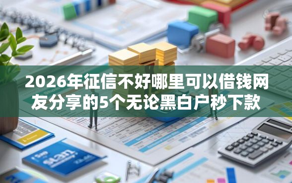 2026年征信不好哪里可以借钱网友分享的5个无论黑白户秒下款的贷款平台我觉得不错！