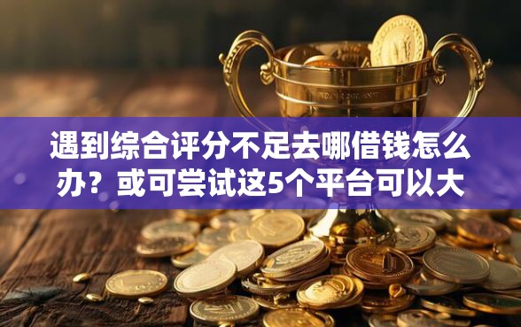 遇到综合评分不足去哪借钱怎么办？或可尝试这5个平台可以大额贷款