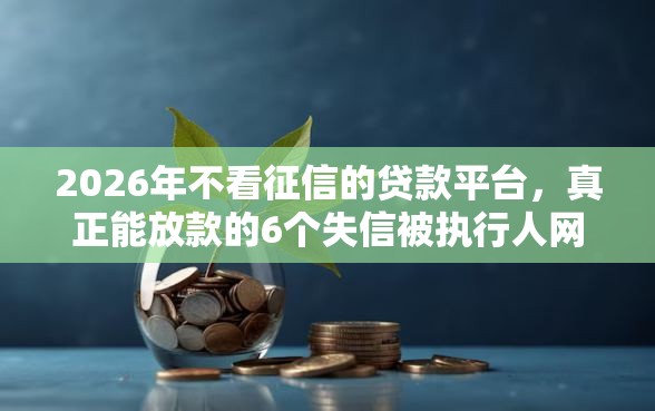 2026年不看征信的贷款平台，真正能放款的6个失信被执行人网贷口子推荐