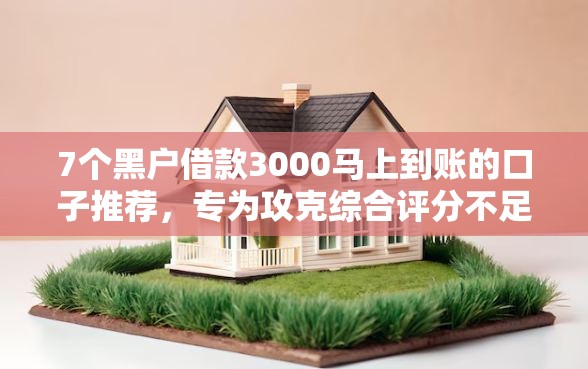 7个黑户借款3000马上到账的口子推荐，专为攻克综合评分不足去哪借钱难题