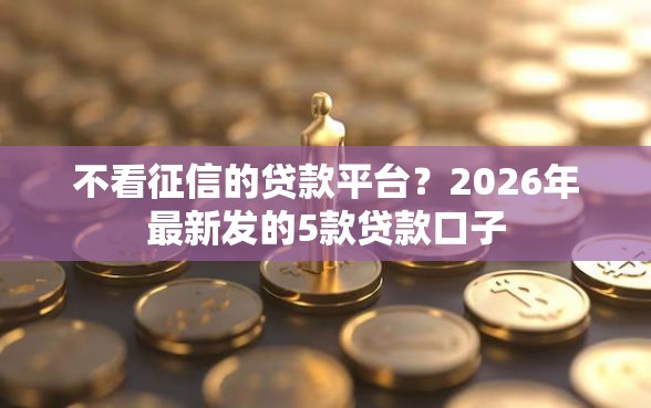 不看征信的贷款平台？2026年最新发的5款贷款口子