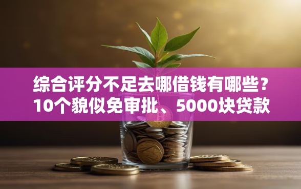 综合评分不足去哪借钱有哪些？10个貌似免审批、5000块贷款秒下平台合集