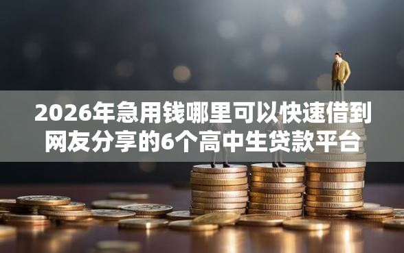 2026年急用钱哪里可以快速借到网友分享的6个高中生贷款平台我觉得不错！