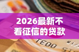 2026最新不看征信的贷款平台（支持微信），6个小额借贷不看征信的平台无私分享