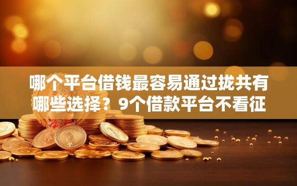 哪个平台借钱最容易通过拢共有哪些选择？9个借款平台不看征信负债详解