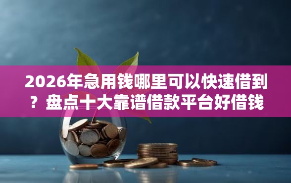 2026年急用钱哪里可以快速借到？盘点十大靠谱借款平台好借钱又快