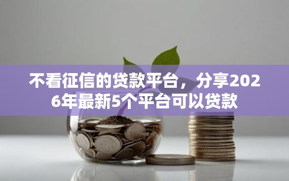 不看征信的贷款平台，分享2026年最新5个平台可以贷款