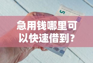 急用钱哪里可以快速借到？盘点5个平台借钱还不起怎么办给你参考