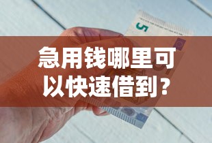 急用钱哪里可以快速借到？2026最新测评10个现在平台借钱容易下款