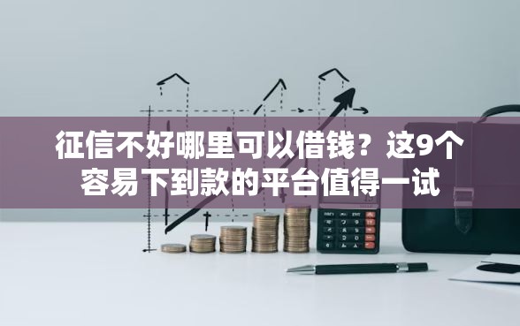 征信不好哪里可以借钱？这9个容易下到款的平台值得一试