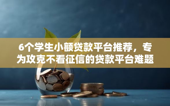 6个学生小额贷款平台推荐，专为攻克不看征信的贷款平台难题