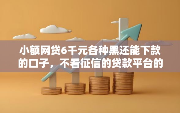 小额网贷6千元各种黑还能下款的口子，不看征信的贷款平台的6个平台介绍