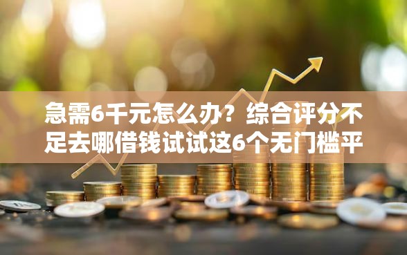 急需6千元怎么办？综合评分不足去哪借钱试试这6个无门槛平台