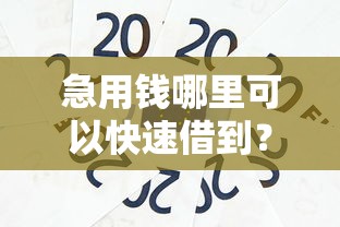 急用钱哪里可以快速借到？这5个最安全的贷款平台值得一试