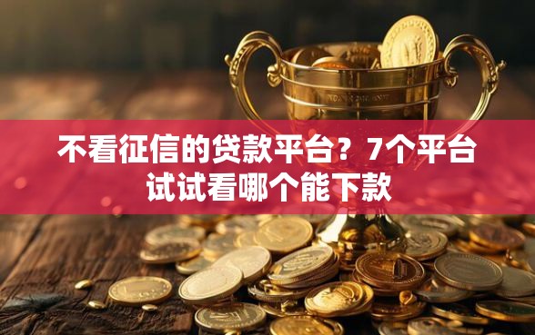 不看征信的贷款平台？7个平台试试看哪个能下款