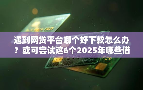 遇到网贷平台哪个好下款怎么办？或可尝试这6个2025年哪些借款平台不查征信大数据