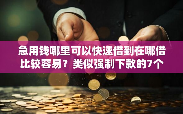 急用钱哪里可以快速借到在哪借比较容易？类似强制下款的7个口子参考
