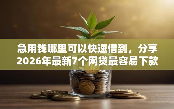 急用钱哪里可以快速借到，分享2026年最新7个网贷最容易下款的平台