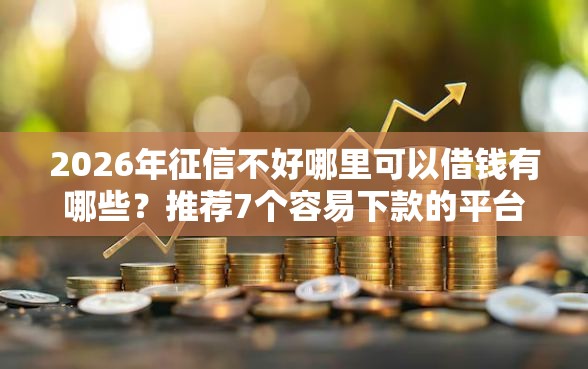 2026年征信不好哪里可以借钱有哪些？推荐7个容易下款的平台