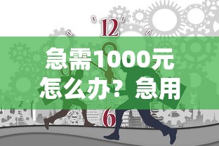 急需1000元怎么办？急用钱哪里可以快速借到试试这5个无门槛平台
