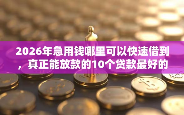 2026年急用钱哪里可以快速借到，真正能放款的10个贷款最好的平台推荐