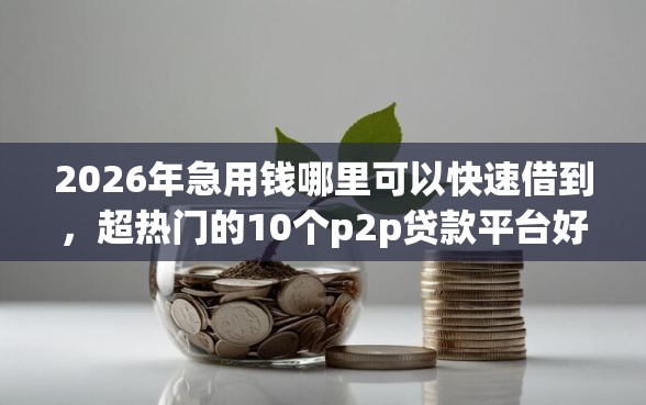 2026年急用钱哪里可以快速借到，超热门的10个p2p贷款平台好推荐