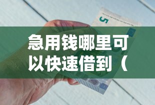 急用钱哪里可以快速借到（最新发布！）9个借钱平台不看综合评估的软件