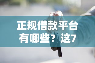 正规借款平台有哪些？这7个黑户放贷的口子值得一试