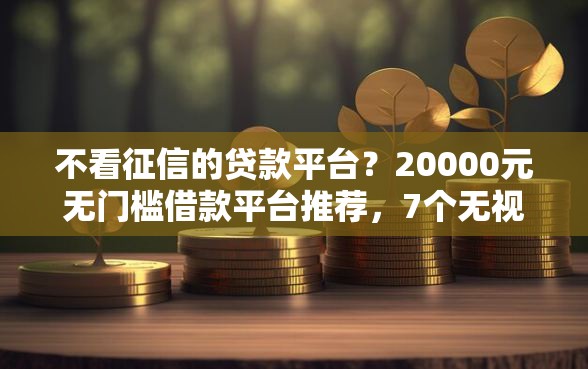 不看征信的贷款平台？20000元无门槛借款平台推荐，7个无视黑白无视征信申请就下款的平台盘点