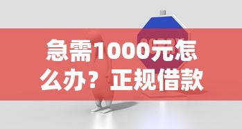 急需1000元怎么办？正规借款平台有哪些试试这5个无门槛平台