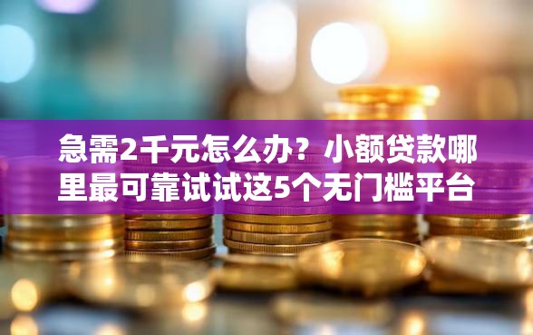 急需2千元怎么办？小额贷款哪里最可靠试试这5个无门槛平台