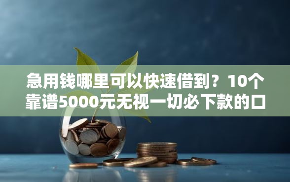 急用钱哪里可以快速借到？10个靠谱5000元无视一切必下款的口子推荐