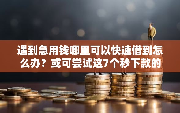 遇到急用钱哪里可以快速借到怎么办？或可尝试这7个秒下款的口子不看征信不用信用卡