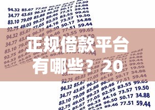 正规借款平台有哪些？2026最新测评10个个体户贷款平台