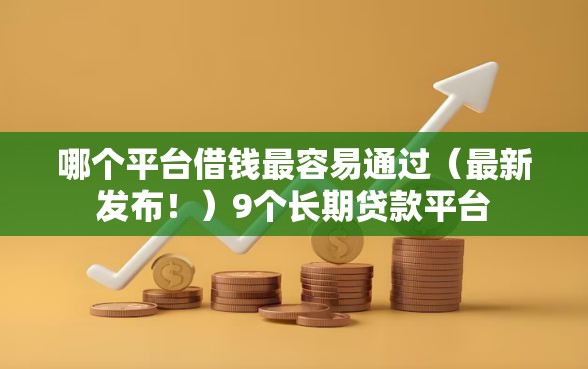 哪个平台借钱最容易通过（最新发布！）9个长期贷款平台